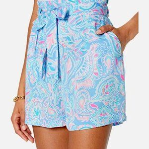 Lilly Pulitzer Kaylene Shorts Zanzibar Blue Fish Kiss Size XS